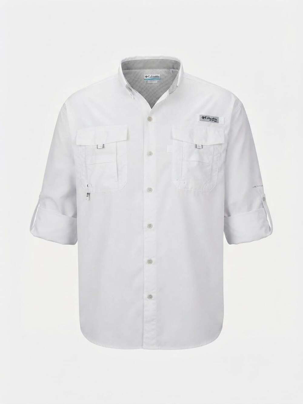 Columbia Men's PFG Bahama II Long Sleeve Fishing Shirt White medium